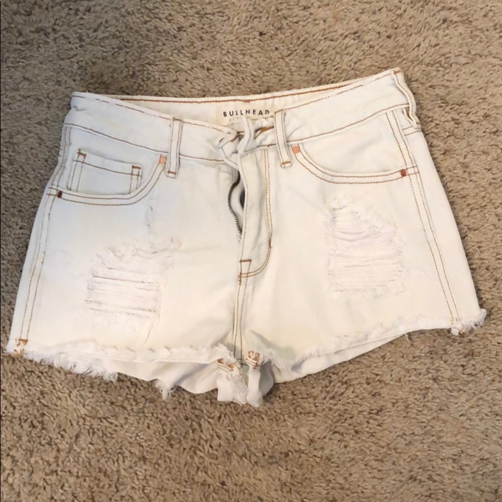 Bullhead Denim High-Rise Ripped Shorts